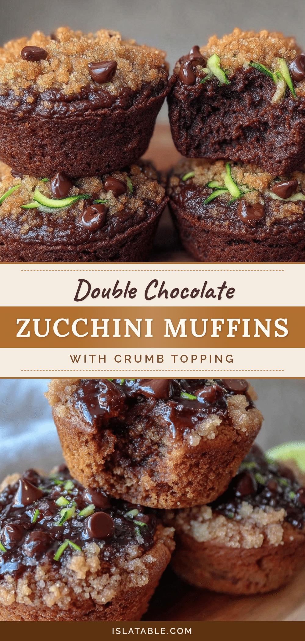double chocolate chip zucchini muffins recipe