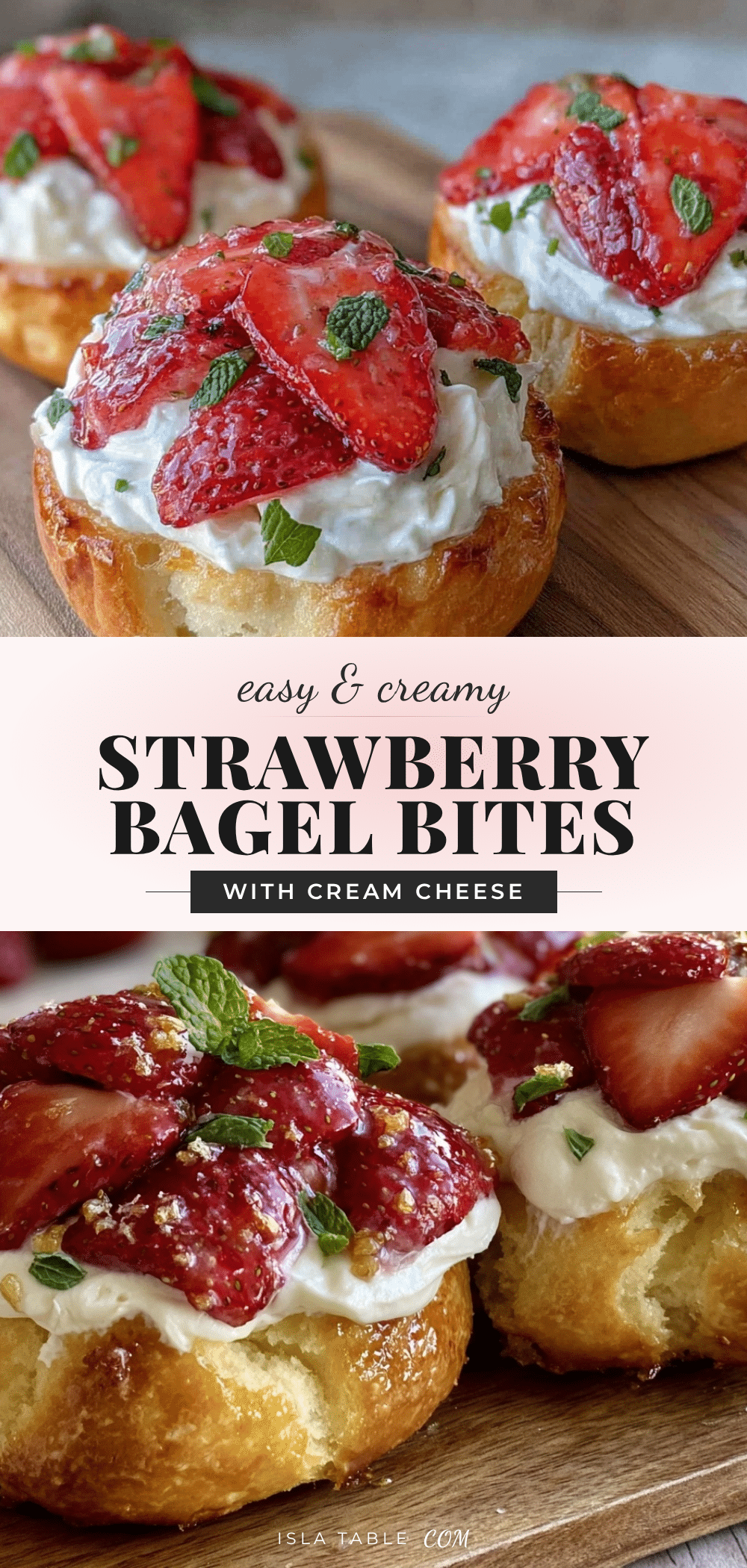 easy strawberry cream cheese bagel bites recipe