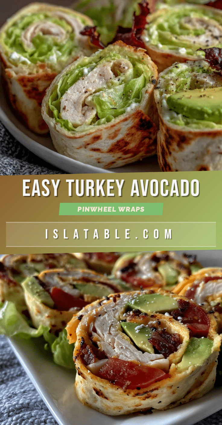 Easy Turkey and Avocado Pinwheel Wraps recipe