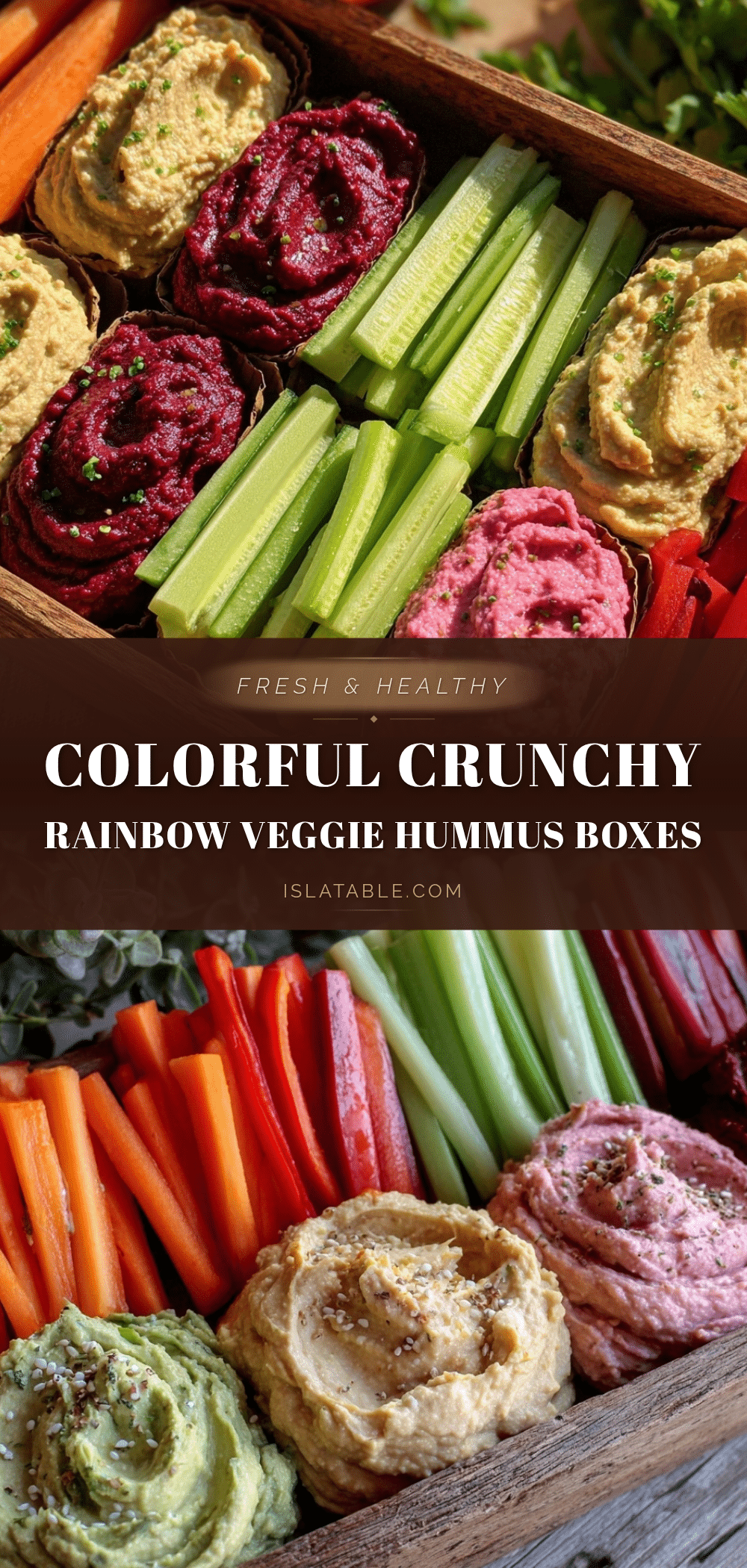fresh rainbow veggie hummus boxes recipe