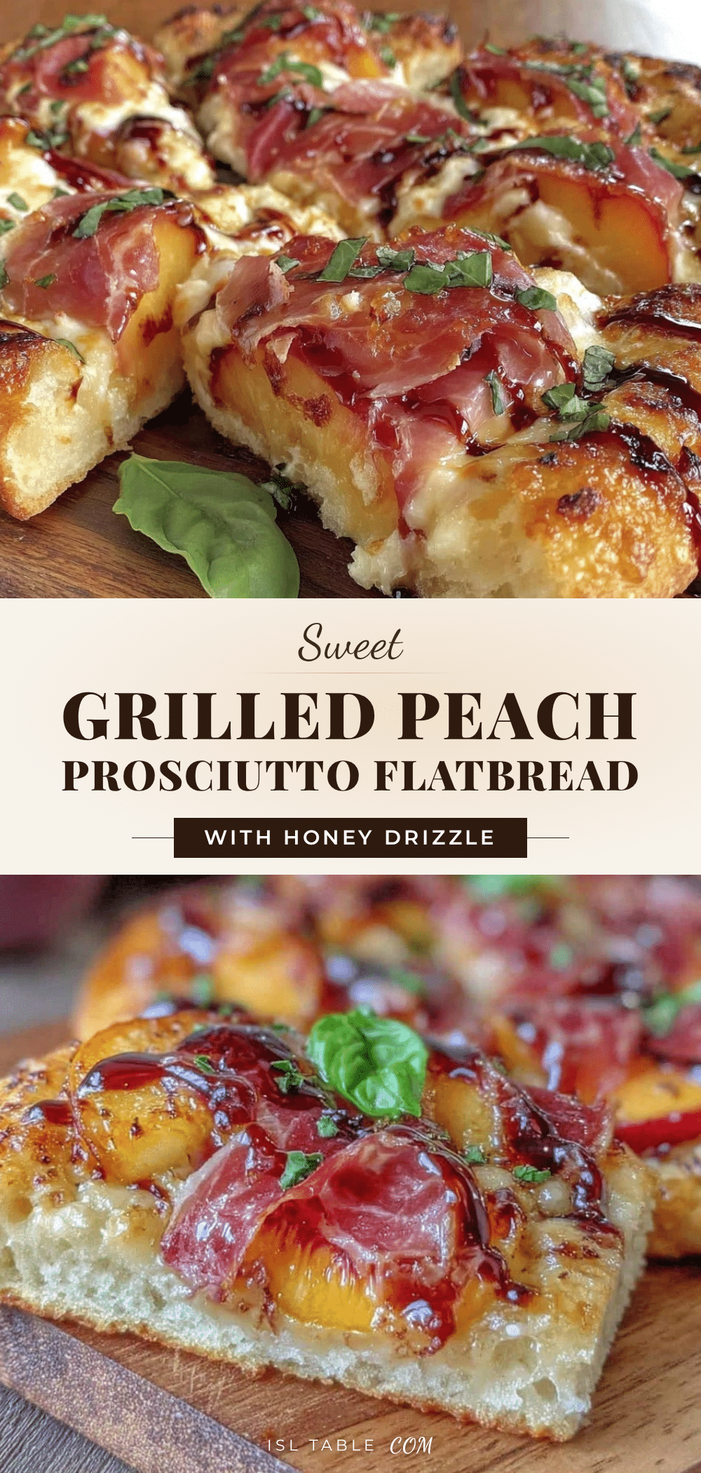 grilled peach and prosciutto flatbread recipe