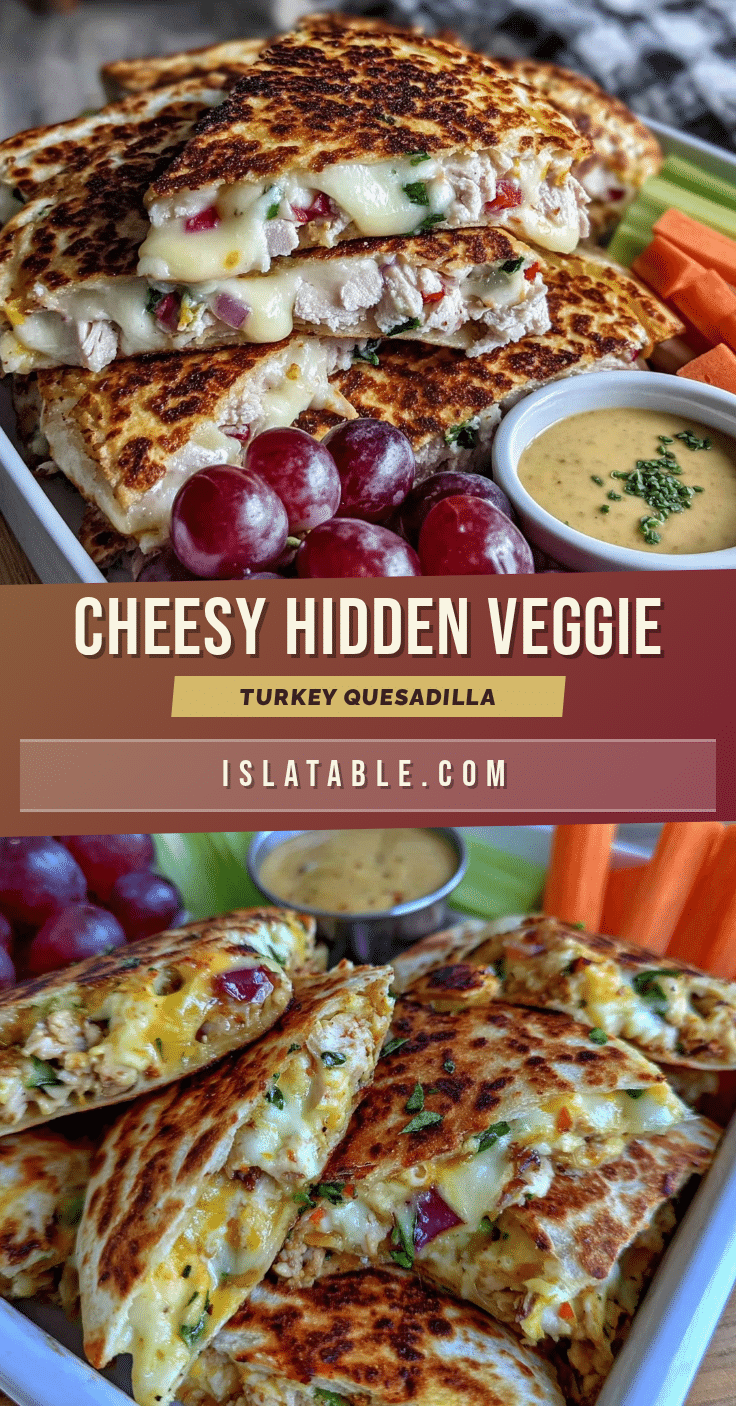 Healthy Hidden Veggie Turkey and Cheese Quesadilla recipe