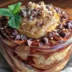 high protein peanut butter chocolate overnight oats - featured image