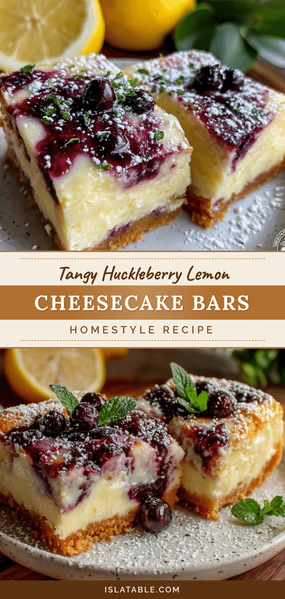huckleberry lemon cheesecake bars recipe