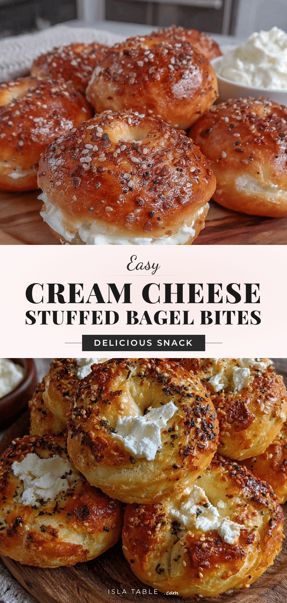 mini cream cheese stuffed everything bagel bites recipe