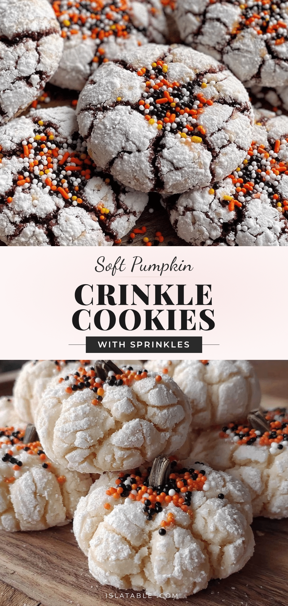 pumpkin shaped crinkle cookies recipe