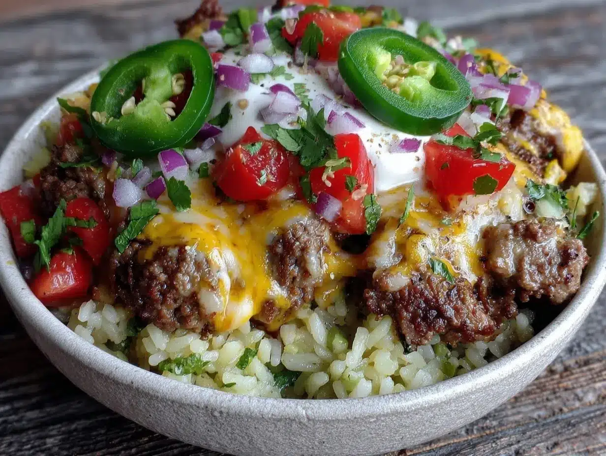 quick cheesy ground beef taco bowls preparation steps