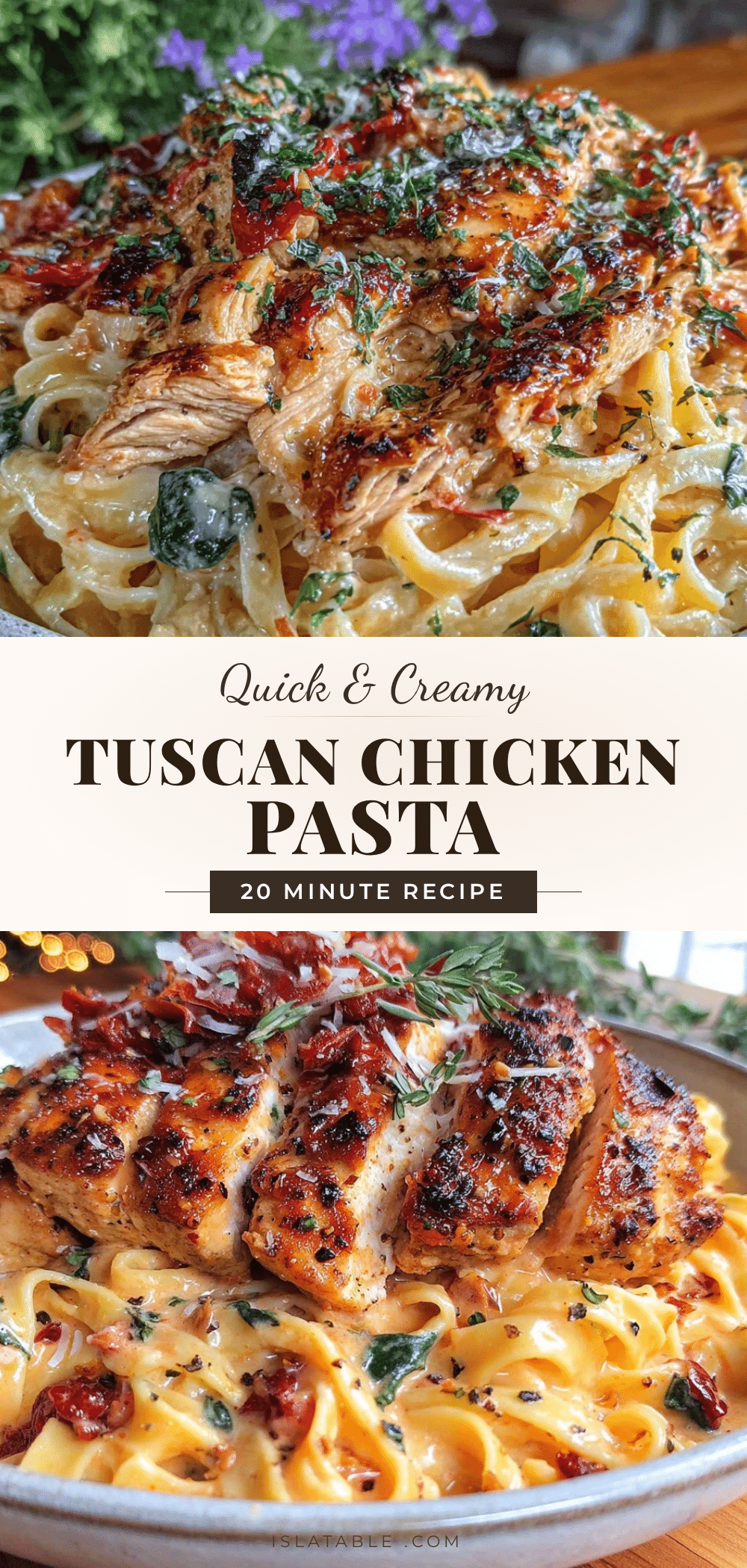Quick Creamy Tuscan Chicken Pasta recipe