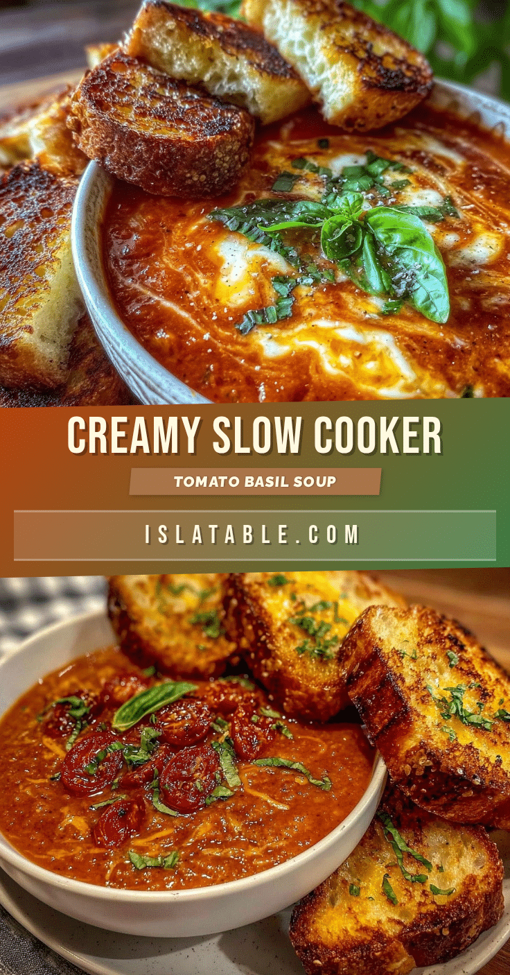 slow cooker creamy tomato basil soup recipe