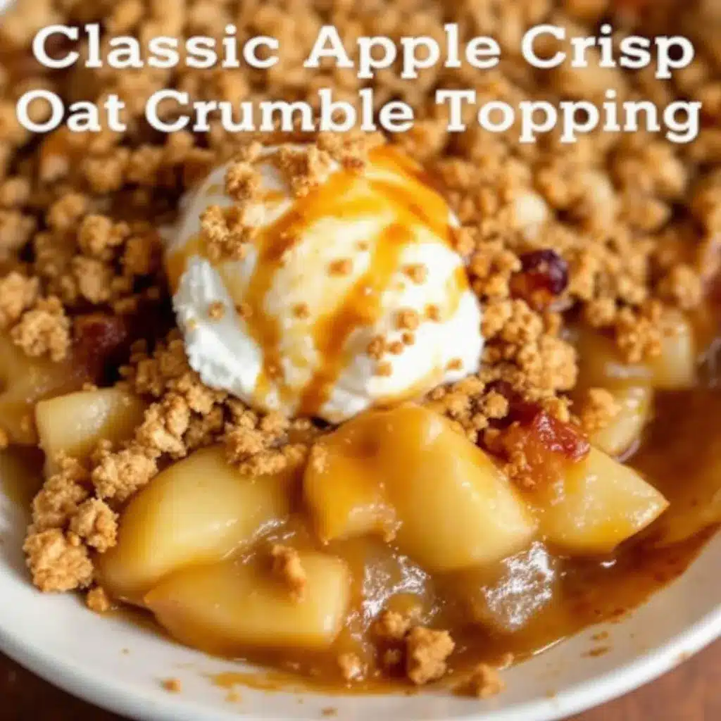 apple crisp with oat crumble topping preparation steps