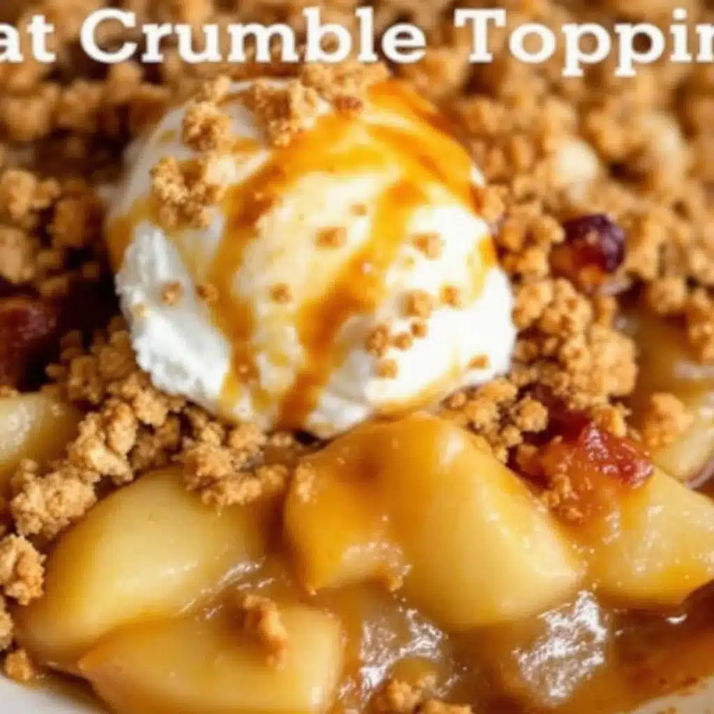 apple crisp with oat crumble topping - featured image