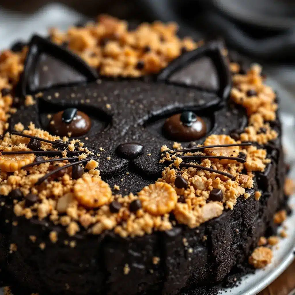 black cat halloween cookie cake preparation steps