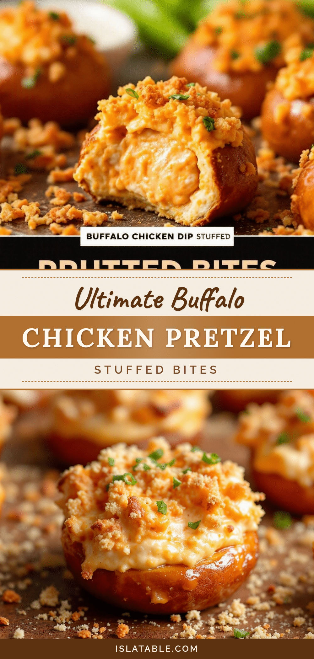buffalo chicken dip stuffed pretzel bites recipe