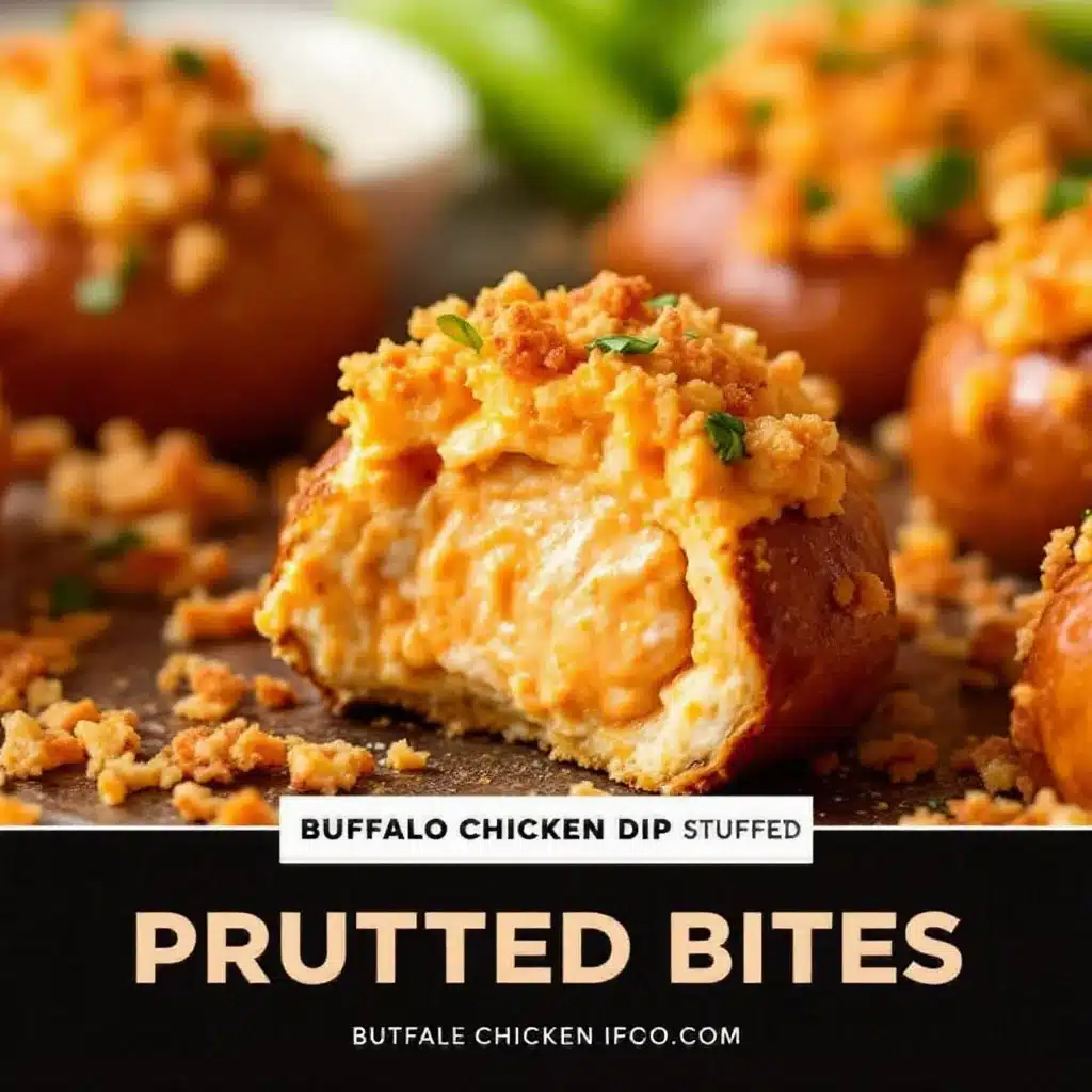 buffalo chicken dip stuffed pretzel bites - featured image