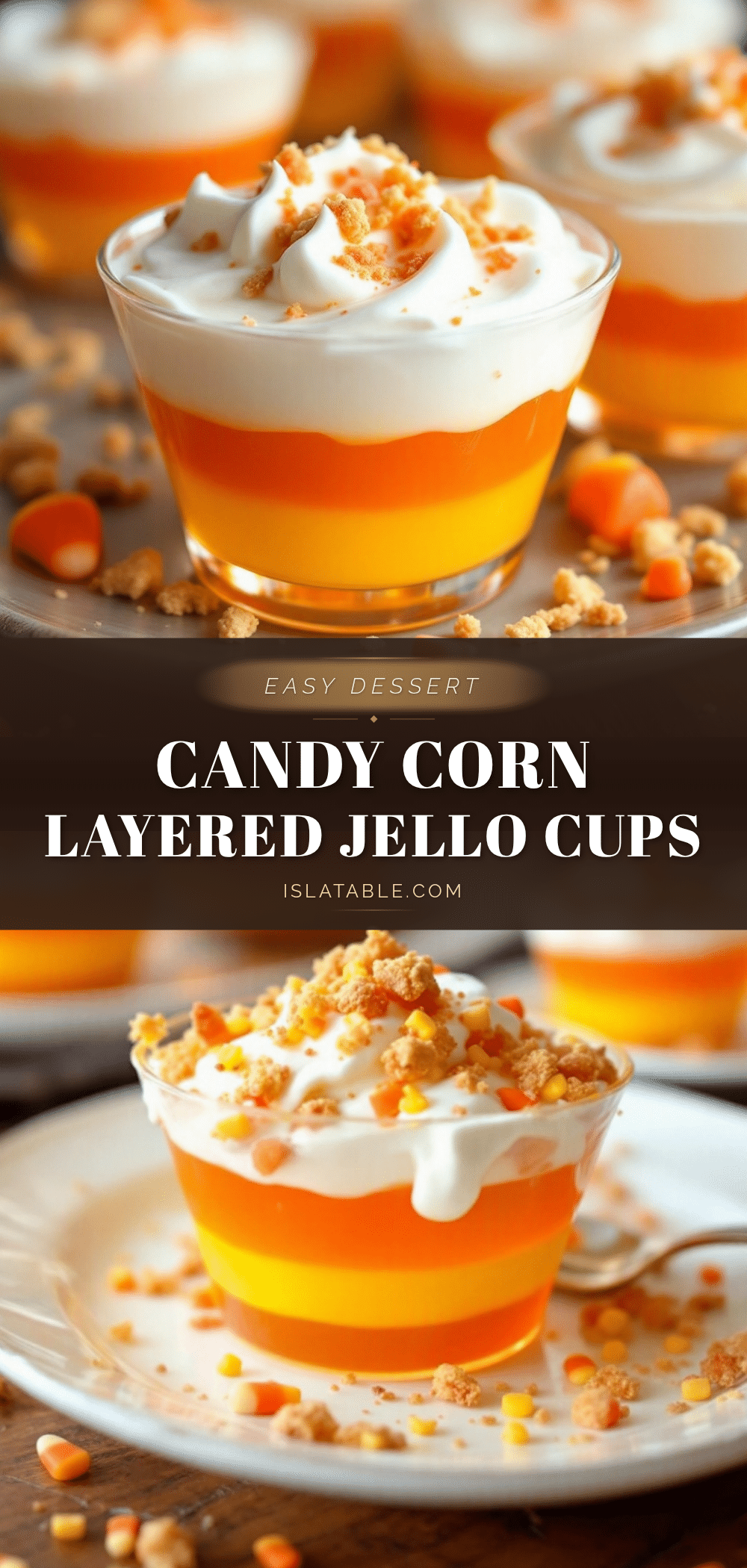 candy corn layered jello cups recipe
