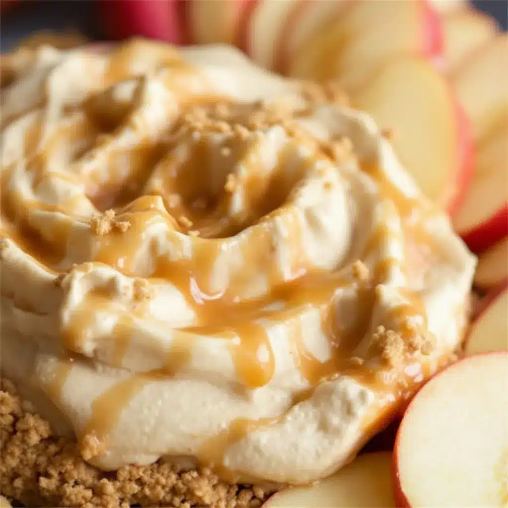 caramel apple cheesecake dip preparation steps
