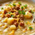 cheeseburger potato soup - featured image