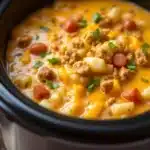 cheeseburger potato soup crockpot - featured image