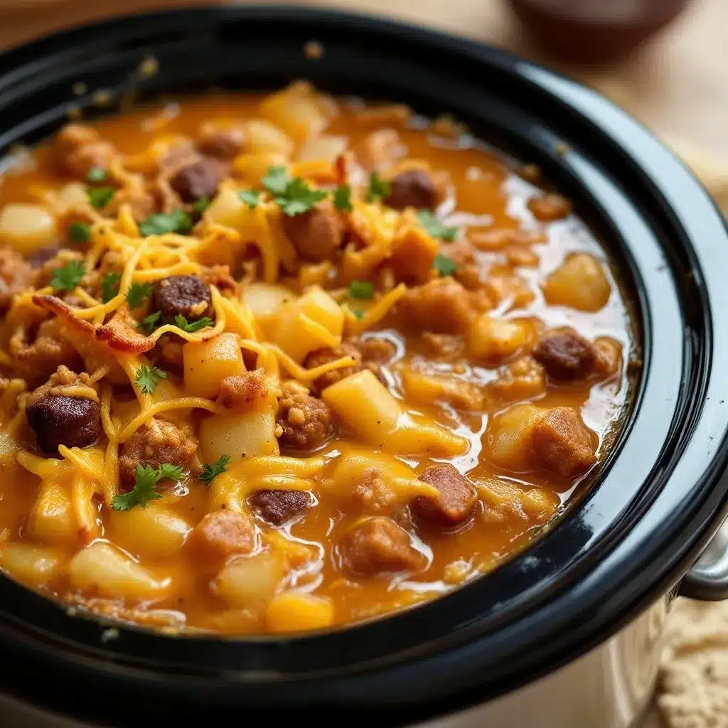 cheeseburger potato soup crockpot preparation steps