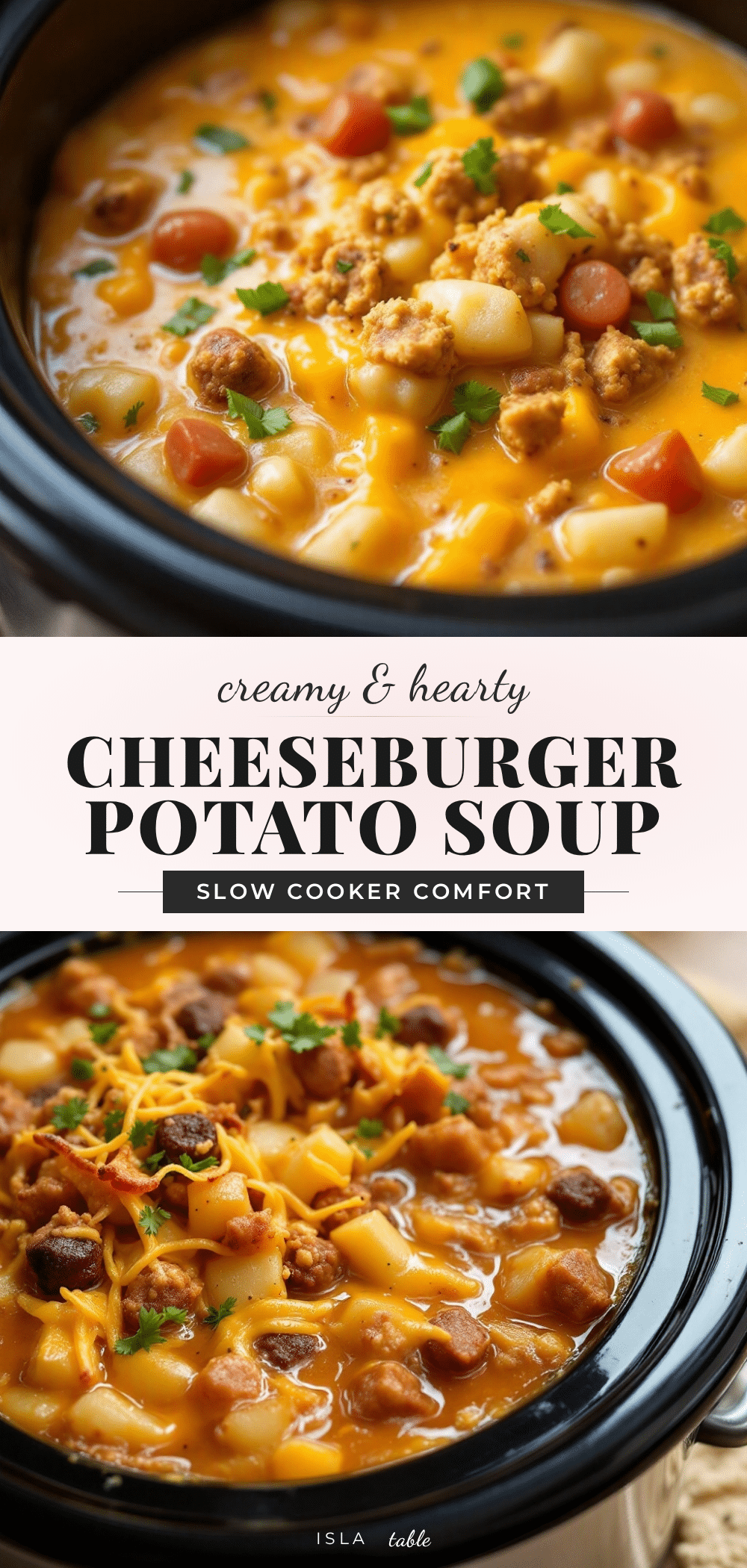 cheeseburger potato soup crockpot recipe