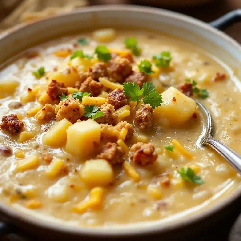 cheeseburger potato soup preparation steps