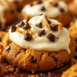 chocolate chip pumpkin cookies with cream cheese icing - featured image