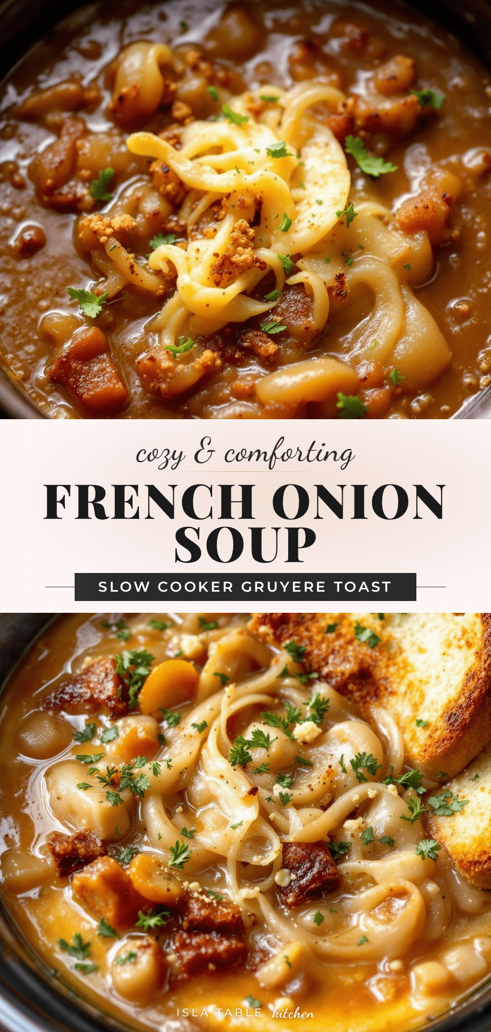 cozy slow cooker French onion soup recipe