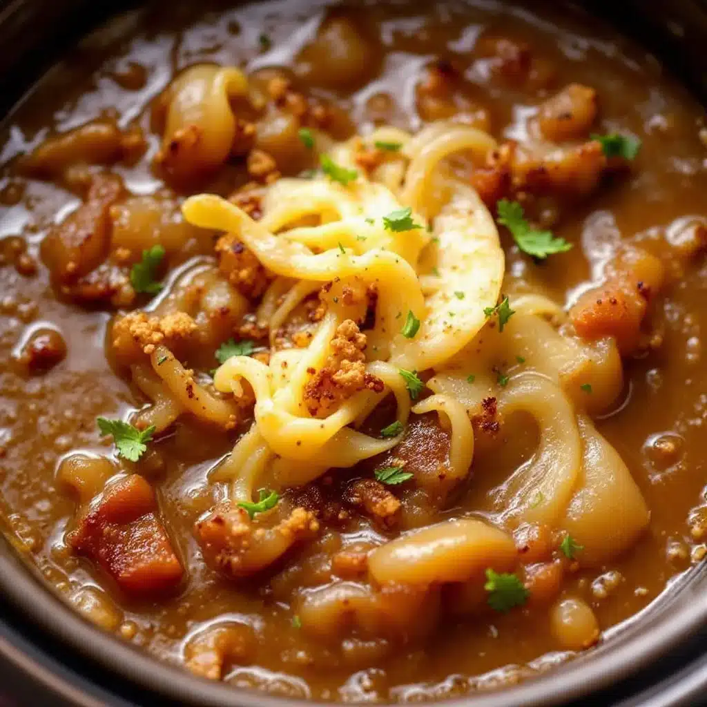 cozy slow cooker French onion soup - featured image