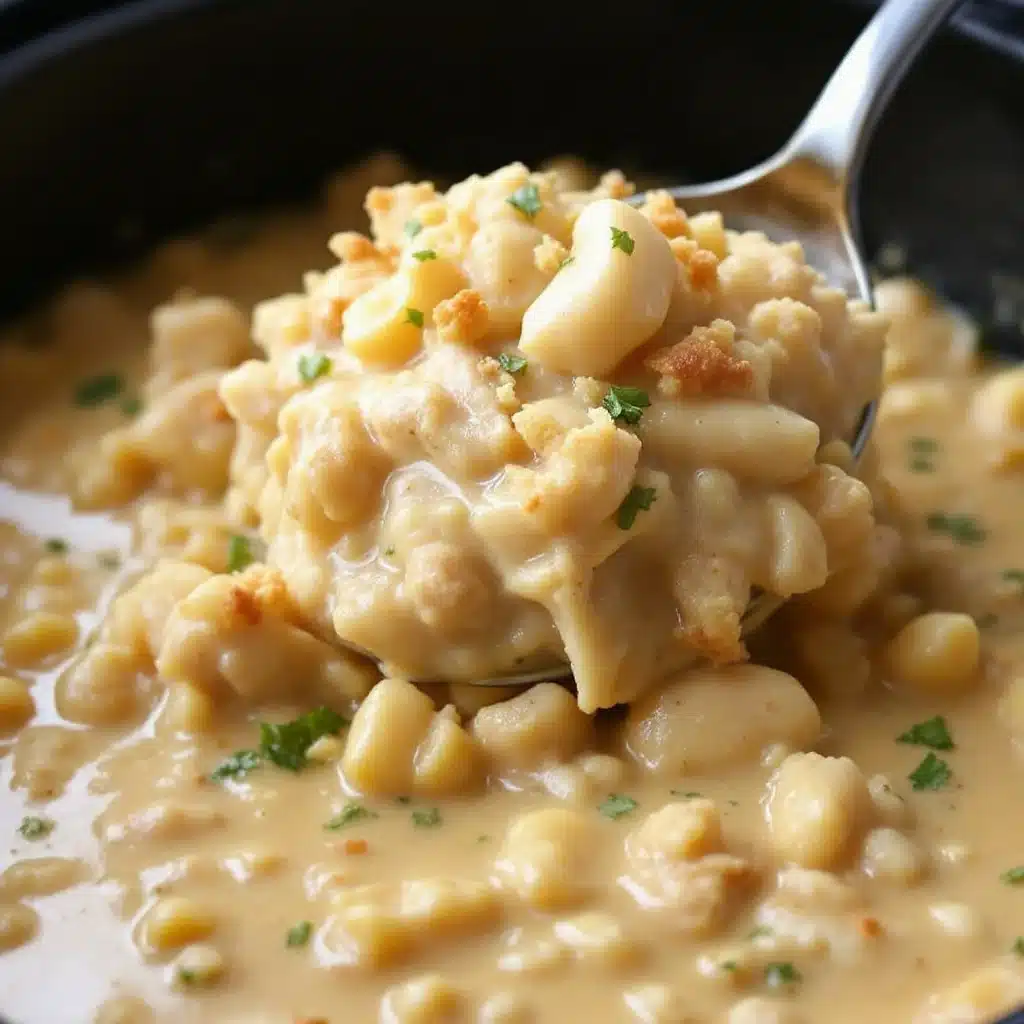 creamy crockpot white chicken chili - featured image
