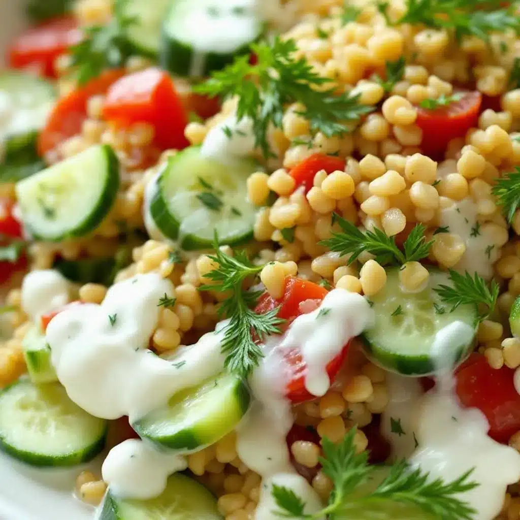 creamy cucumber salad with dill and sour cream - featured image