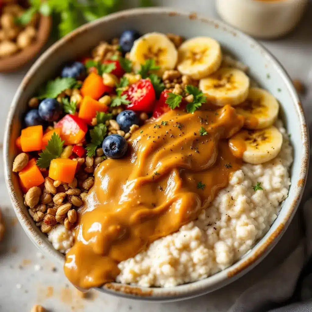 creamy peanut butter banana overnight oats preparation steps