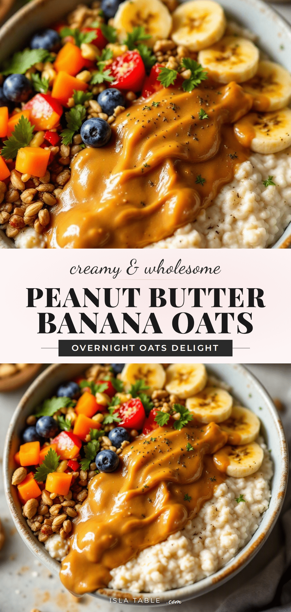creamy peanut butter banana overnight oats recipe