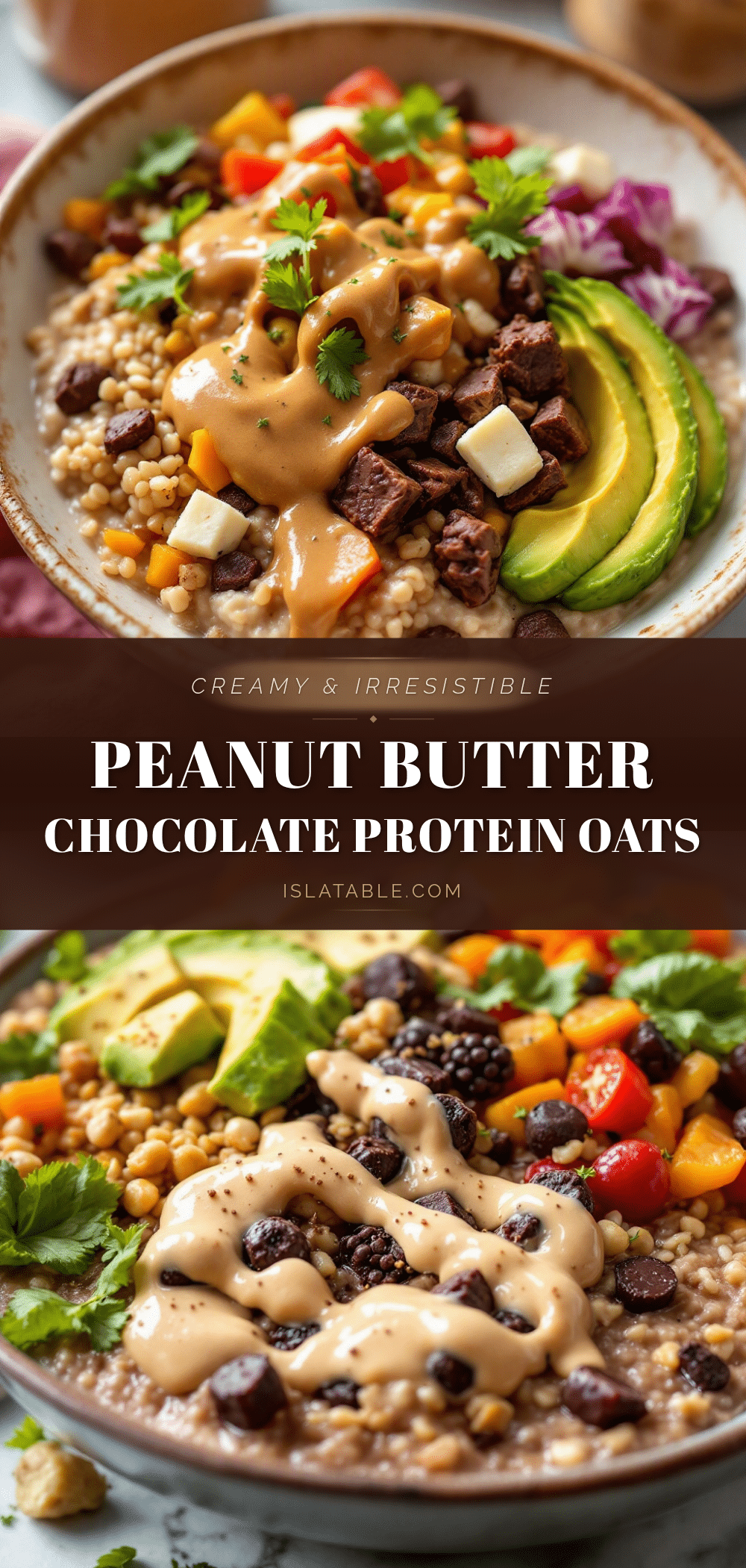 creamy peanut butter chocolate protein overnight oats recipe