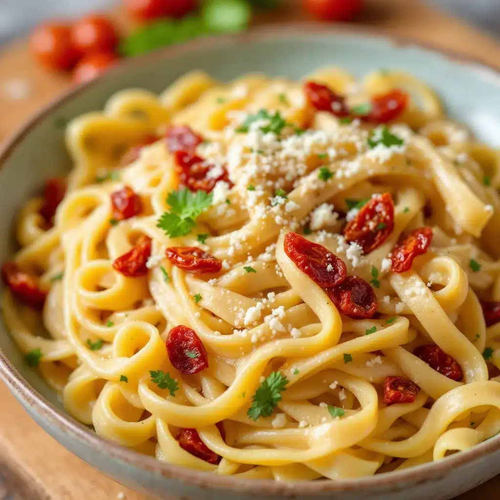 creamy tuscan chicken pasta with sun-dried tomatoes - featured image