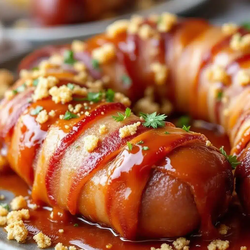 crispy brown sugar bacon smokies - featured image