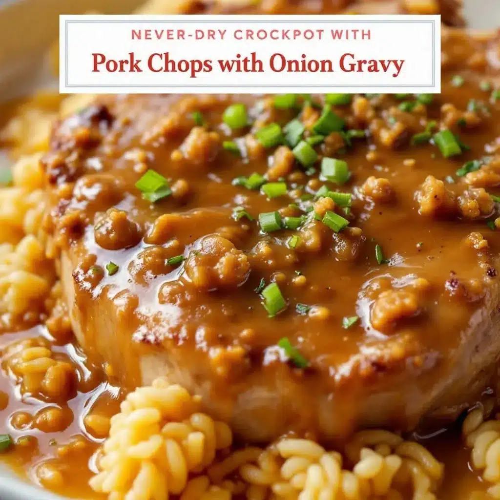 crockpot pork chops with onion gravy preparation steps