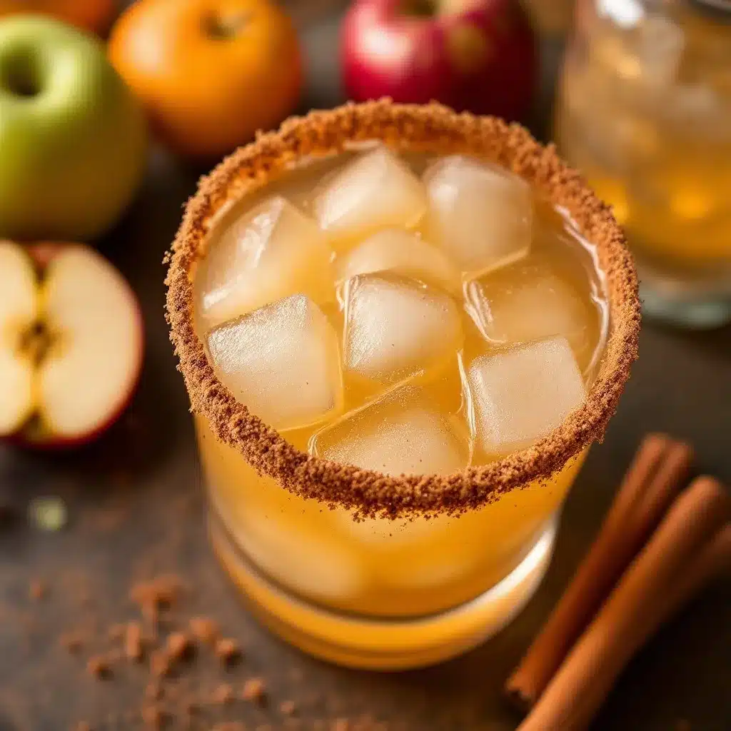 Easy Apple Cider Margarita with Cinnamon Sugar Rim preparation steps