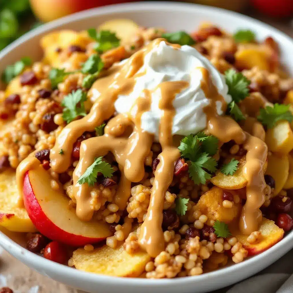 easy apple nachos with peanut butter drizzle preparation steps