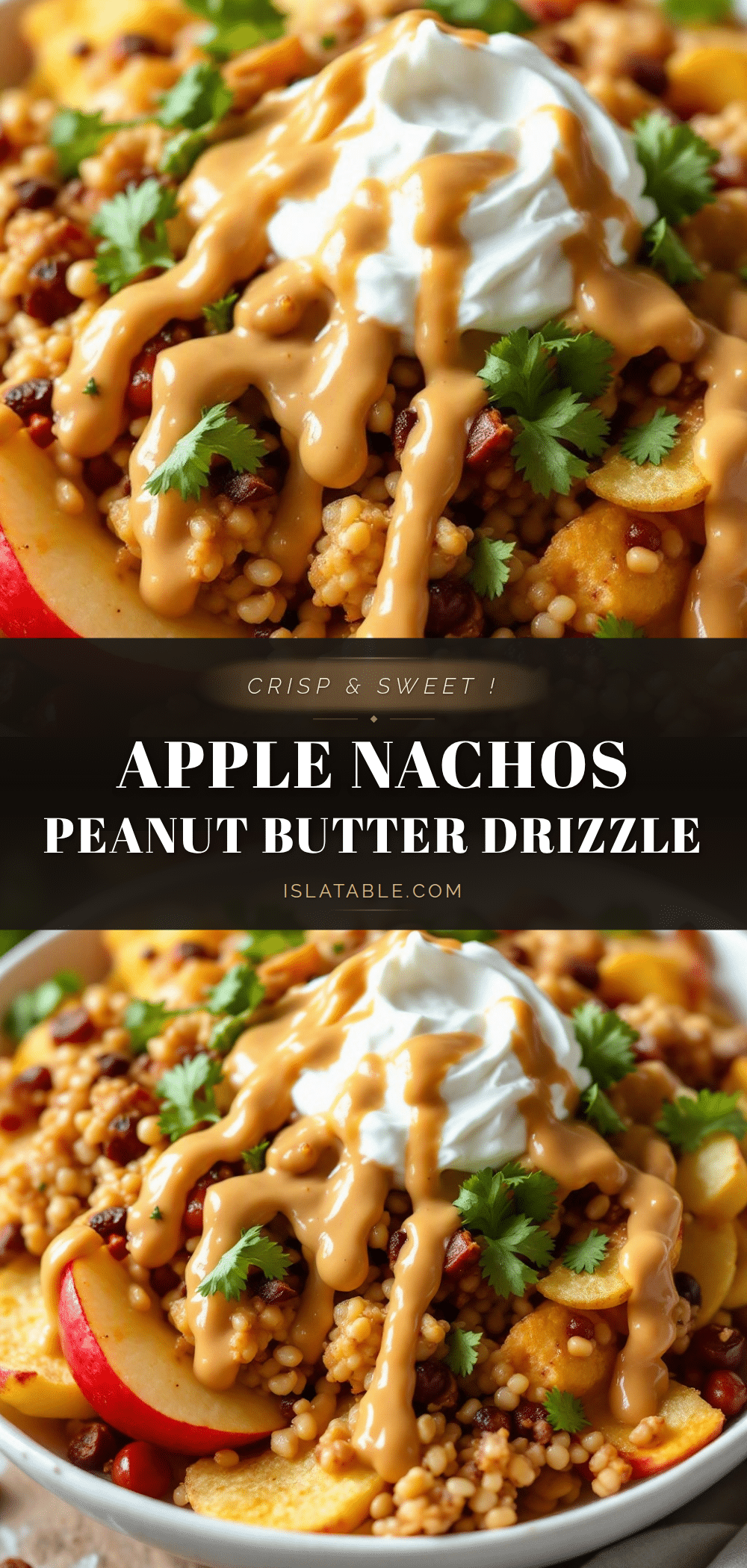 easy apple nachos with peanut butter drizzle recipe