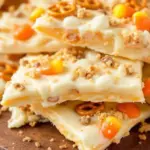 easy candy corn bark with white chocolate - featured image