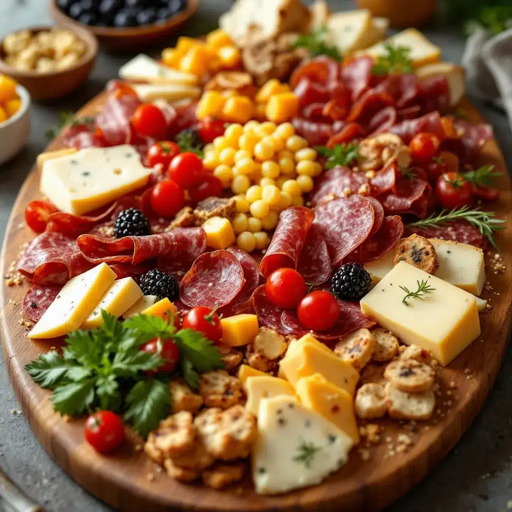 football charcuterie board preparation steps