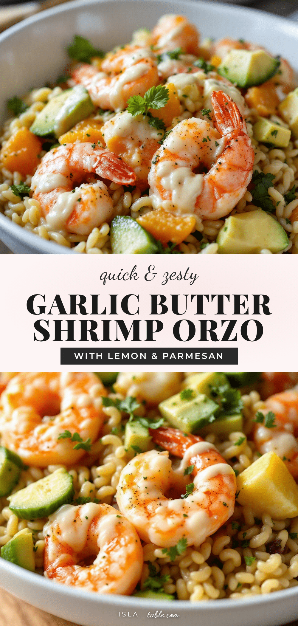 garlic butter shrimp with lemon orzo recipe