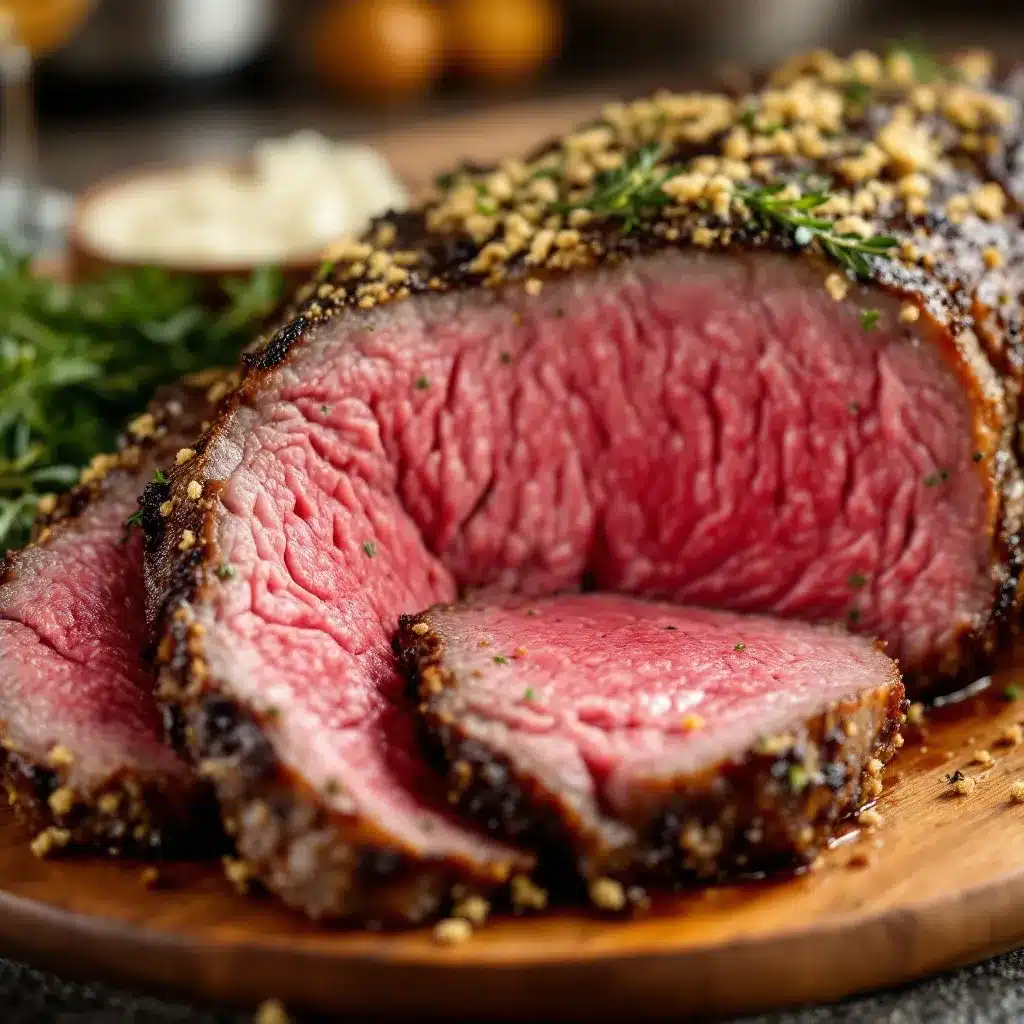 garlic herb butter prime rib roast preparation steps