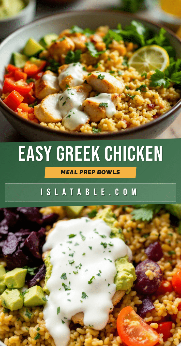Greek chicken meal prep bowls recipe