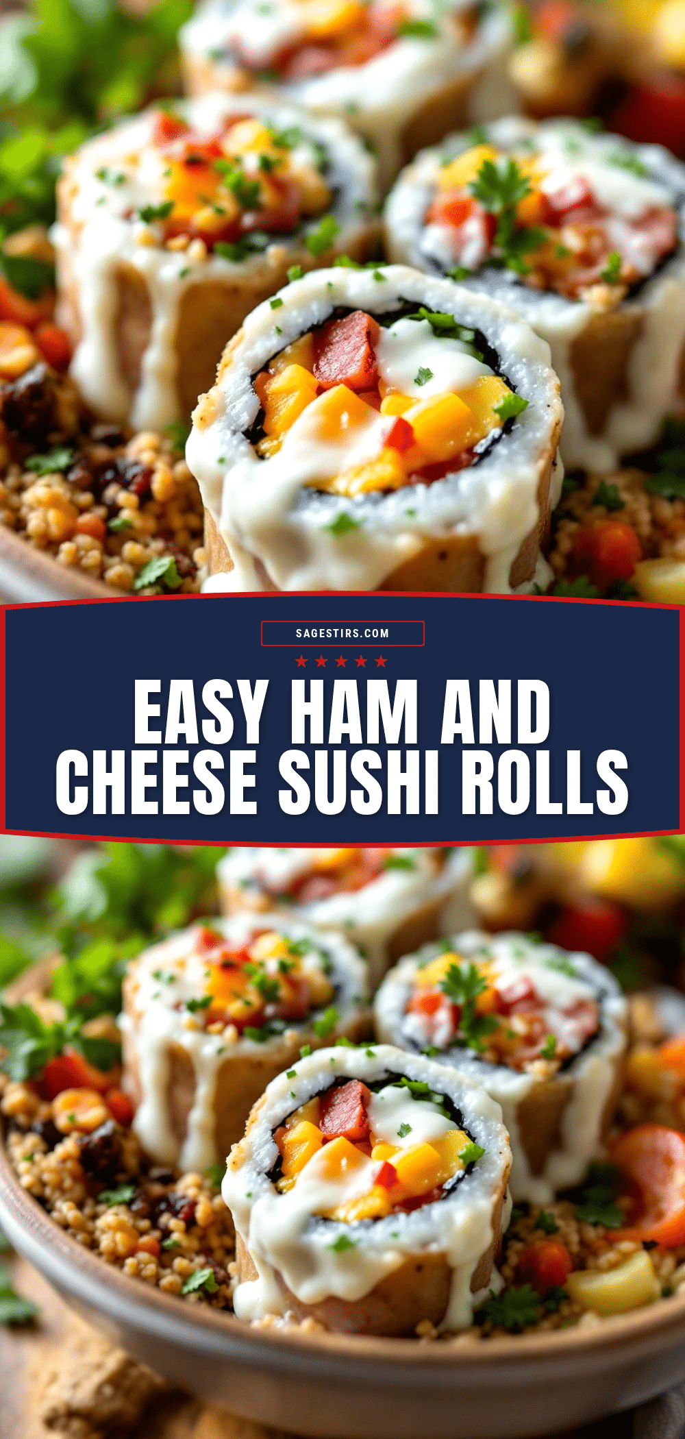ham and cheese lunchbox sushi rolls recipe