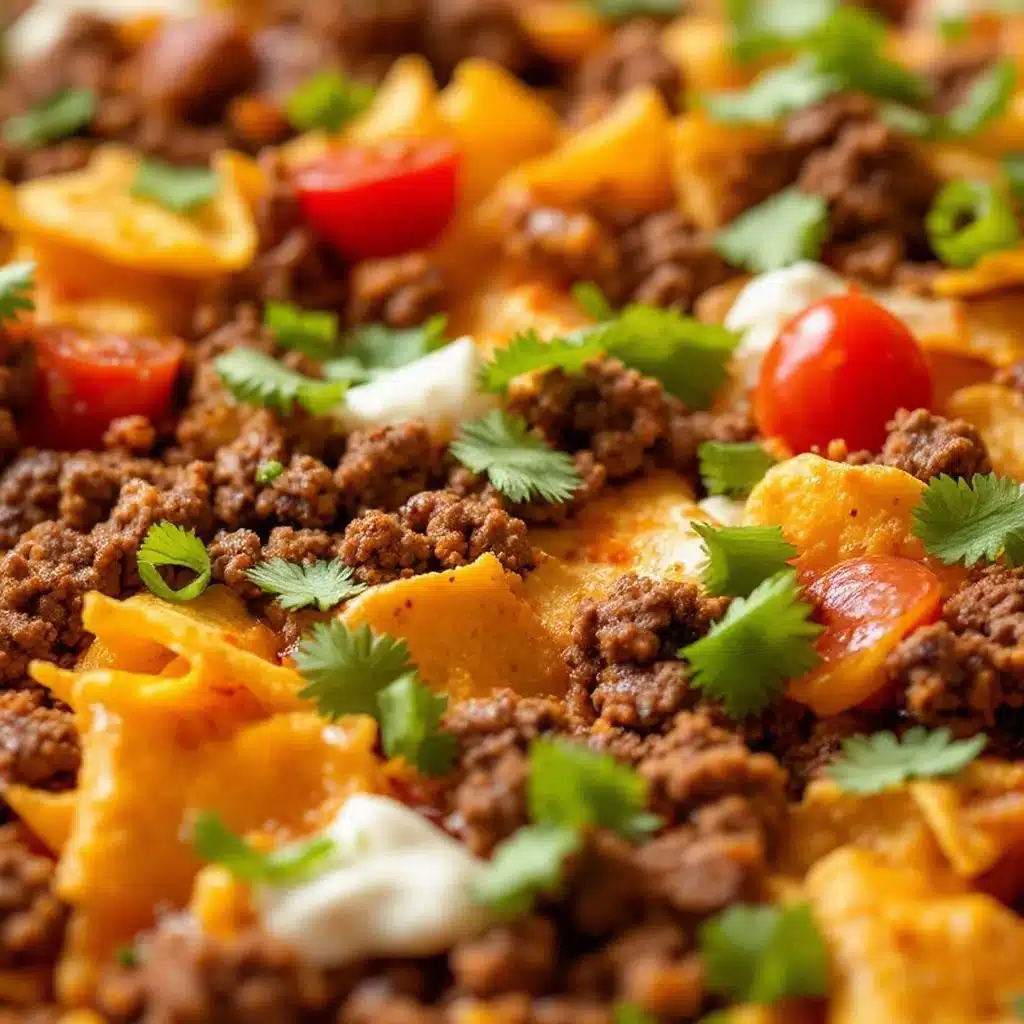 loaded nacho bar with ground beef - featured image