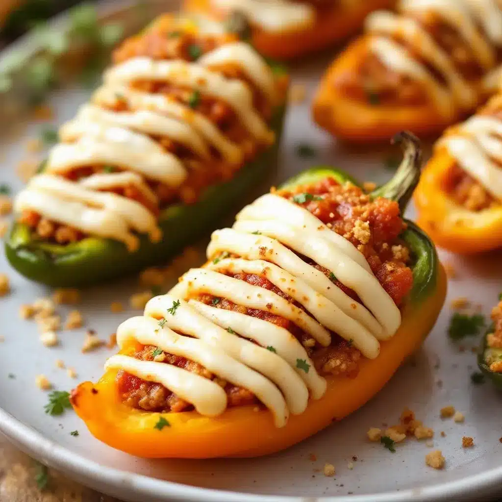 Mummy Stuffed Pepper Bites preparation steps