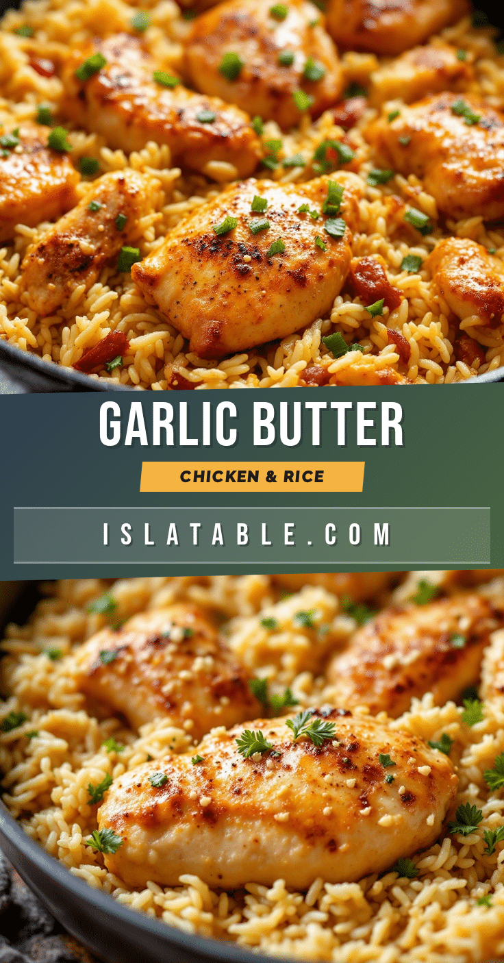 one-pan garlic butter chicken and rice recipe