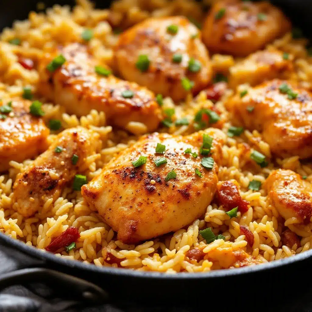 one-pan garlic butter chicken and rice - featured image
