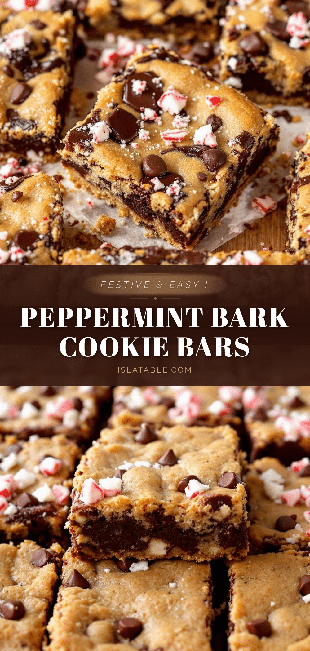 peppermint bark cookie bars recipe